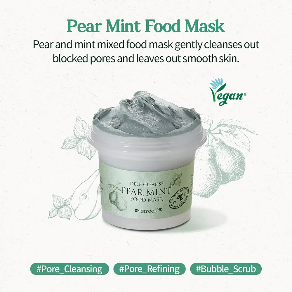 Pear Mint Food Masca de fata cu extract de pere si menta 120 gr