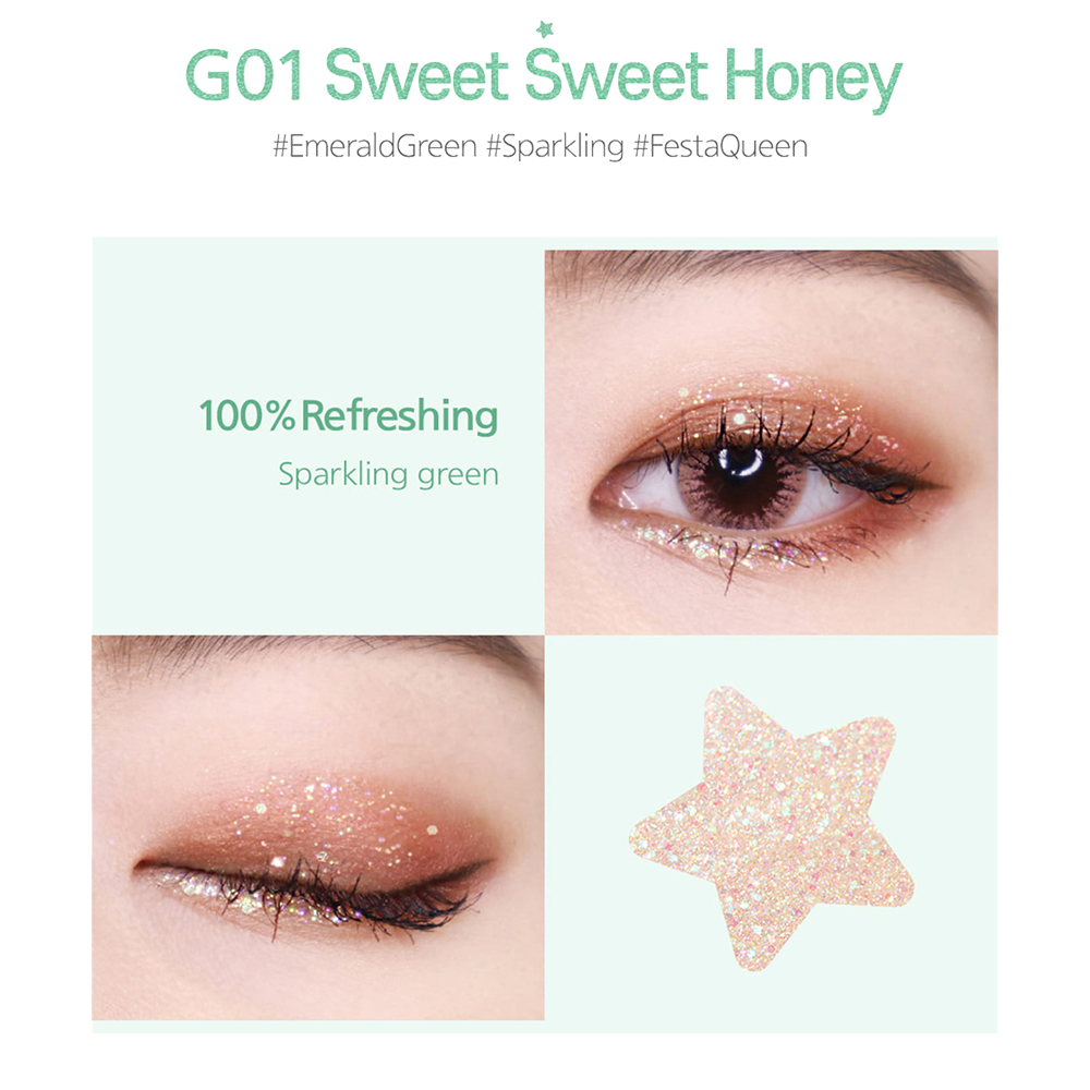 Pearlvely I Glitter Fard de pleoape G01 Sweet Sweet Honey