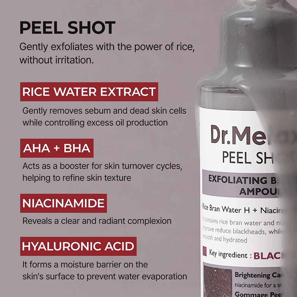 Peel Shot Exfoliating Black Rice Ampoule Ser de fata exfoliant 80 ml