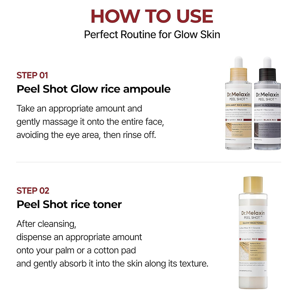 Peel Shot Glow White Rice Toner Toner de fata 200 ml