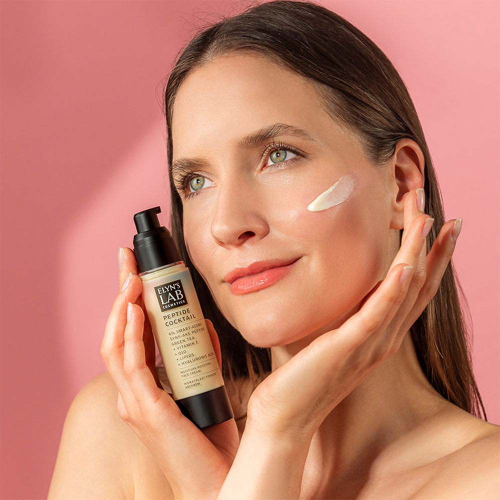ELYN'S LAB Peptide Cocktail 4% Smart-Aging Syn-Ake Peptide, 50 ml - crema de fata formulata cu peptida SYN-AKE si extract de ceai verde, care contribuie la diminuarea ridurilor si la mentinerea unui ten cu aspect uniform si neted