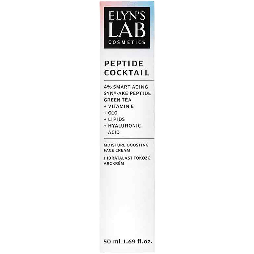 ELYN'S LAB Peptide Cocktail 4% Smart-Aging Syn-Ake Peptide, 50 ml - crema de fata formulata cu peptida SYN-AKE si extract de ceai verde, care contribuie la diminuarea ridurilor si la mentinerea unui ten cu aspect uniform si neted