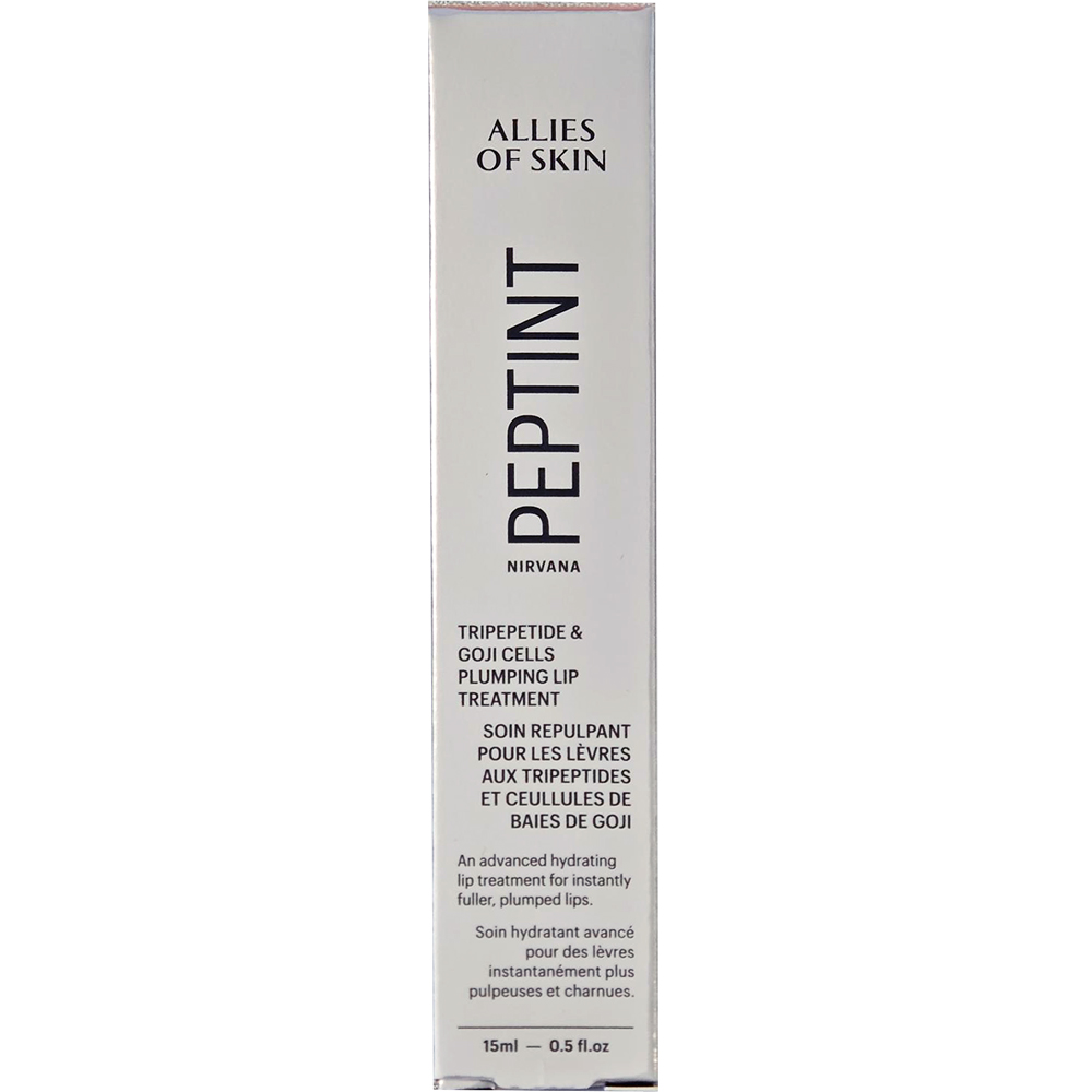 ALLIES OF SKIN PEPTINT-Tripeptide and Goji Cells Plumping Lip, Nirvana, 15 ml - luciu de buze volumizant formulat cu peptide si extract de goji, care contribuie la hidratarea si metinerea unui aspect mai neted si mai suplu al buzelor