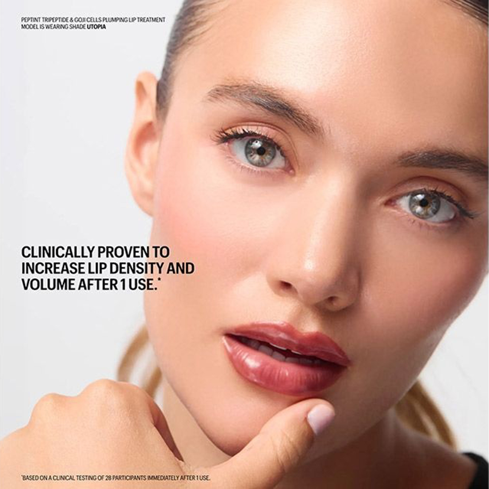 ALLIES OF SKIN PEPTINT-Tripeptide and Goji Cells Plumping Lip, Utopia, 15 ml - Luciu de buze formulat cu Palmitoyl Tripeptide-1 si extract de goji, care contribuie la hidratarea buzelor si la metinerea aspectului neted