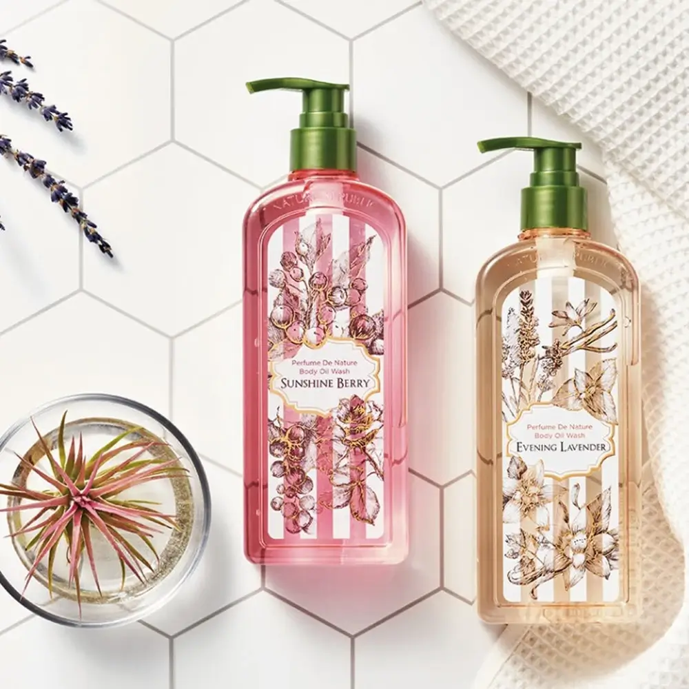 NATURE REPUBLIC Perfume De Nature Ulei de dus Evening Lavender - hidratare si relaxare cu lavanda, 345 ml