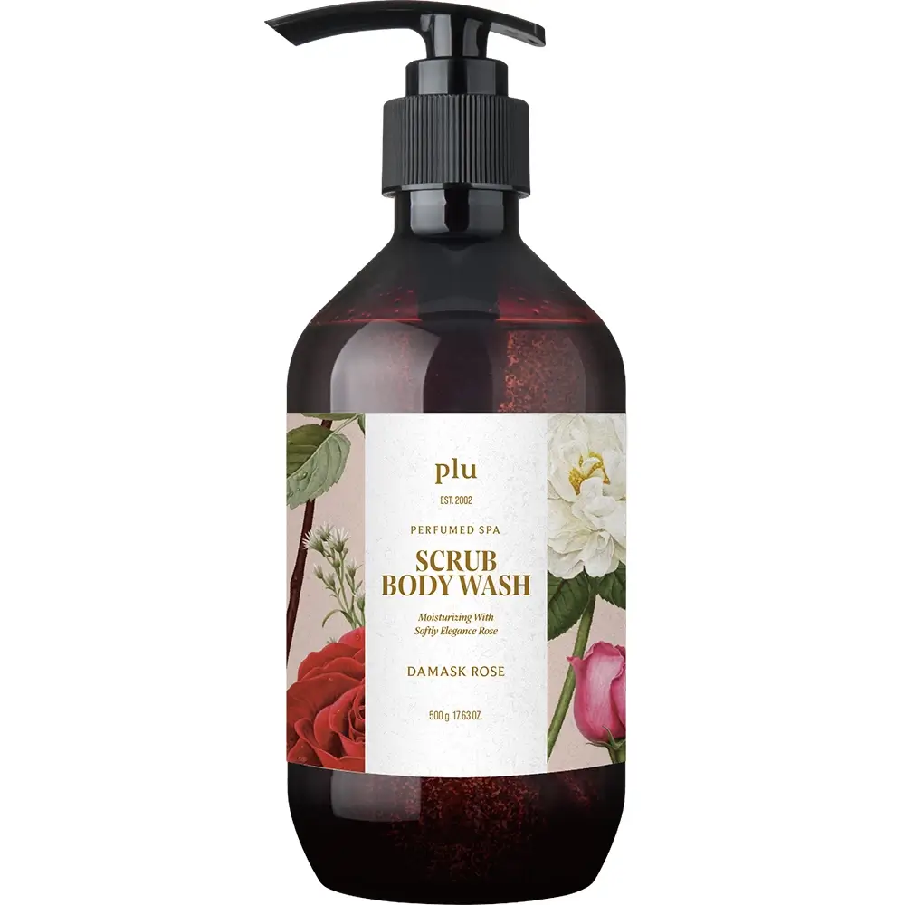 PLU Perfumed Spa Gel de dus exfoliant Damask Rose - Exfoliere delicata si hidratare intensa cu acid hialuronic si vitamine, 500 gr