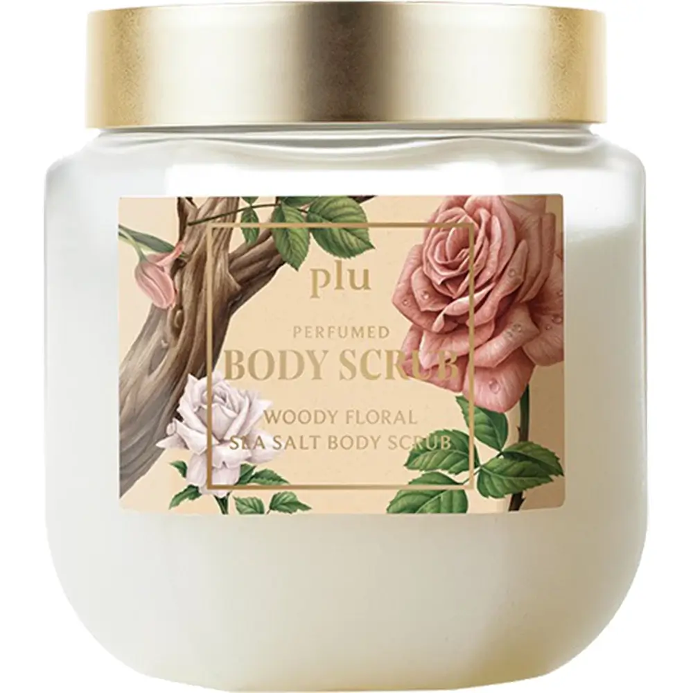 PLU Perfumed Woody Floral Exfoliant de Corp cu Sare de Mare - Exfoliere Delicata si Hidratare Intensa, 500 gr