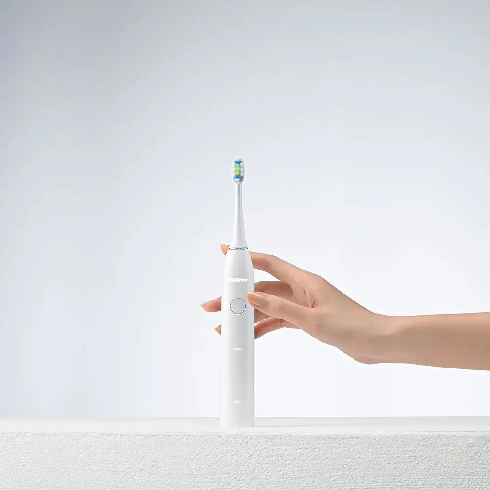 AQUAPICK AQ-120 Periuta de Dinti Electrica Sonica cu 3 moduri de curatare si design ergonomic, ideala pentru pentru ingrijirea profesionala a dintilor si gingiilor, culoare Alb