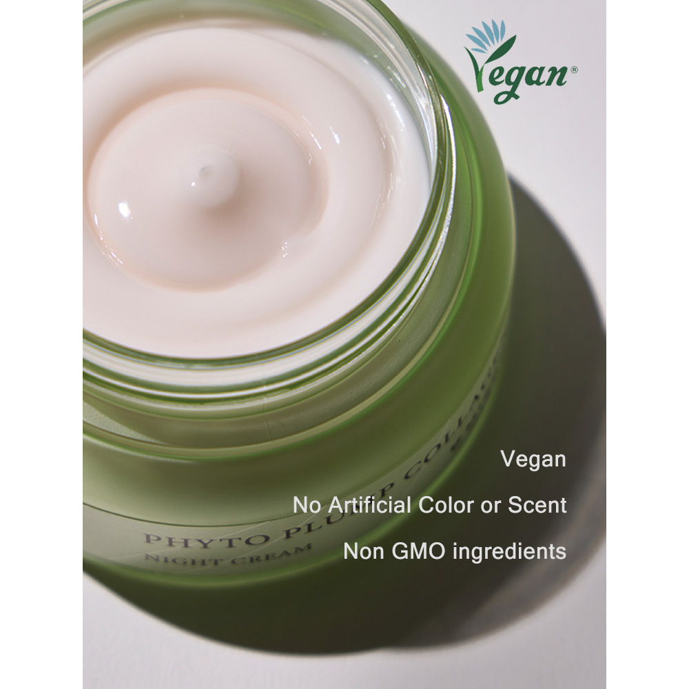 Mizon Phyto Plump Collagen Night Cream - Cremă de noapte vegană cu colagen pentru hidratare și fermitate - 50 ml