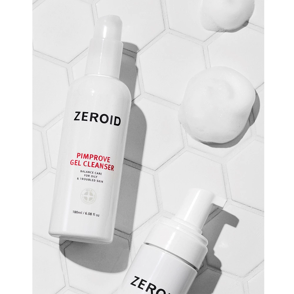 Zeroid Pimprove Gel Cleanser | Curățare Delicată pentru Ten Gras și Acneic, 180 ml 