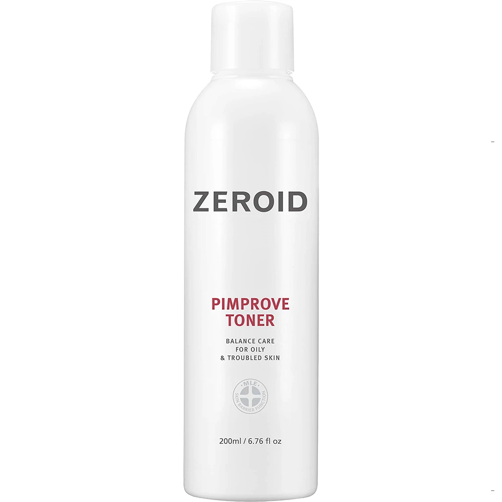 Zeroid Pimprove Toner | Exfoliere Delicată & Hidratare pentru Ten Gras și Acneic, 200 ml