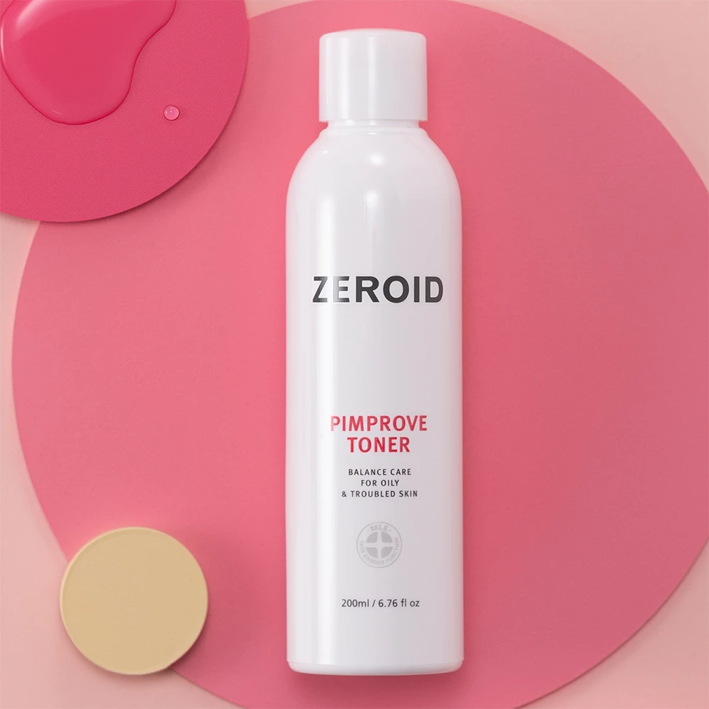 Zeroid Pimprove Toner | Exfoliere Delicată & Hidratare pentru Ten Gras și Acneic, 200 ml
