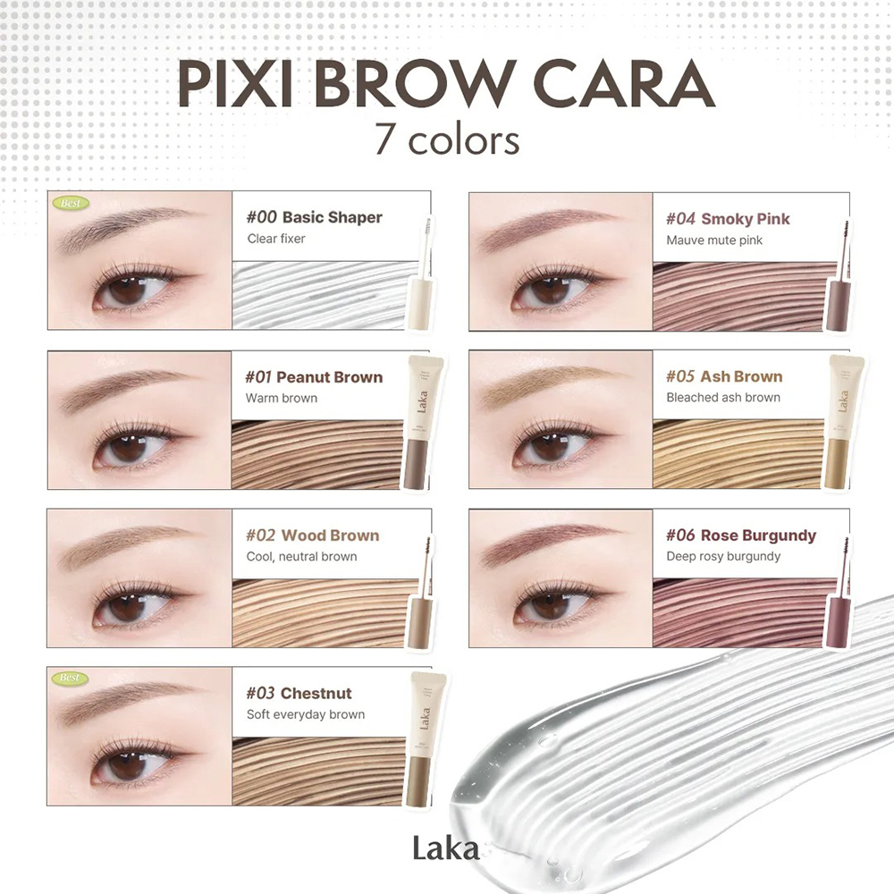 LAKA Pixi Brow Cara gel 04 Smoky Pink - fixare si definire, 8 gr