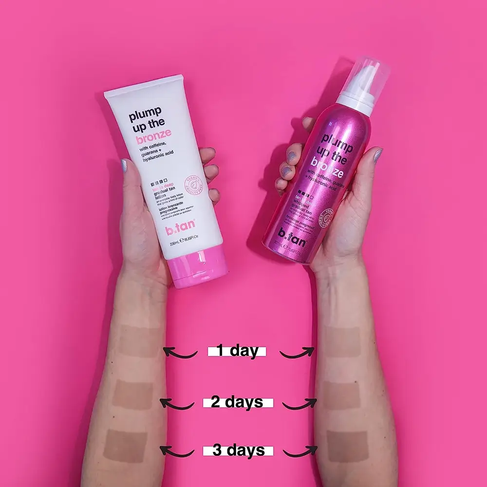 B.tan Plump Up The Bronze Lotiune Autobronzanta Graduala Nuanta Universala - Bronz Natural si Hidratare Intensa, 236 ml