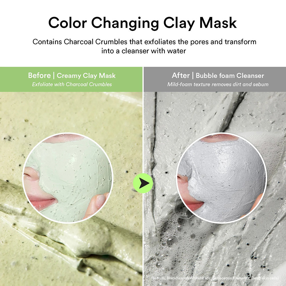 Pore Clay Pack Cleanser Heartleaf Charcoal Foam Spuma de curatare 120 ml