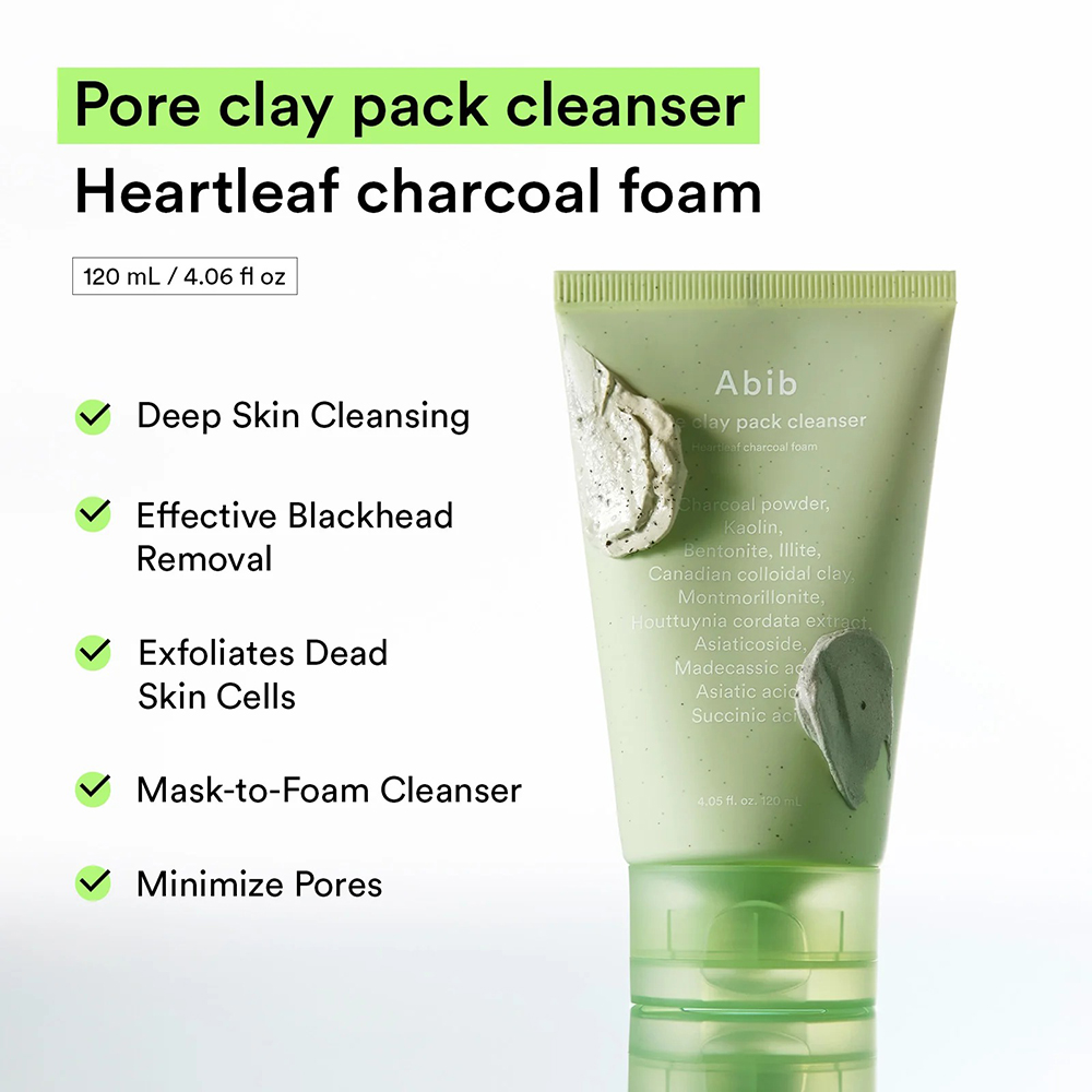 Pore Clay Pack Cleanser Heartleaf Charcoal Foam Spuma de curatare 120 ml