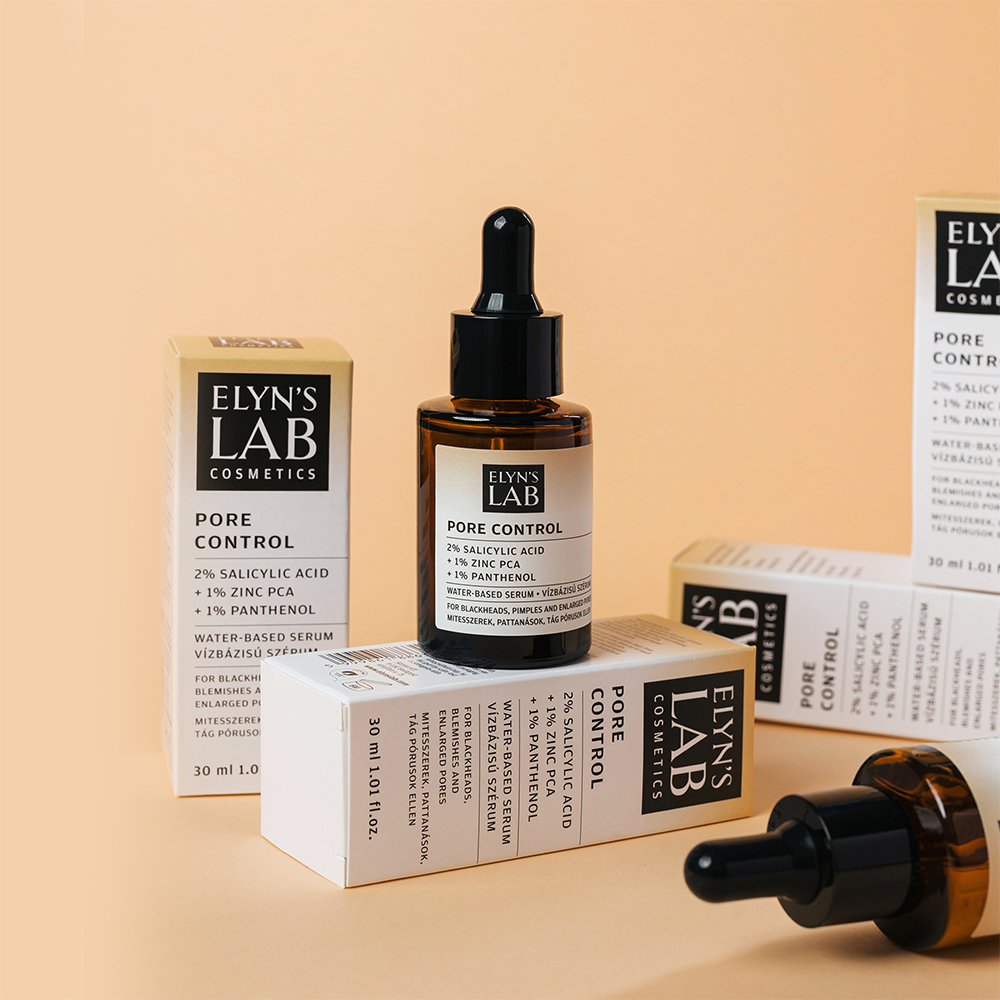 ELYN'S LAB Pore control - ser de fata formulat cu Acid Salicilic si Zinc PCA, care contribuie la eliminarea celulelor moarte acumulate in profunzimea porilor si la reglarea productiei de sebum - 30 ml