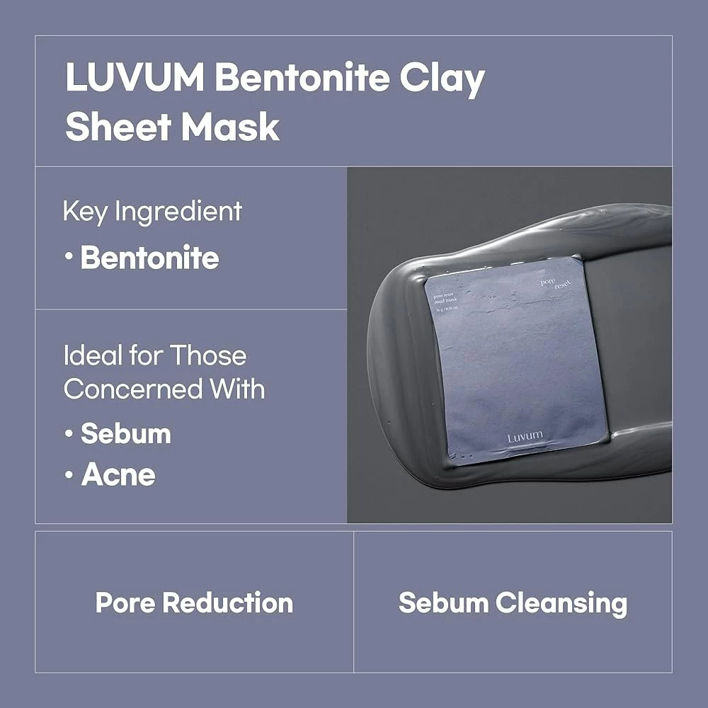 LUVUM Pore Reset Mud Masca de fata - Curatare profunda si exfoliere delicata, 16 gr