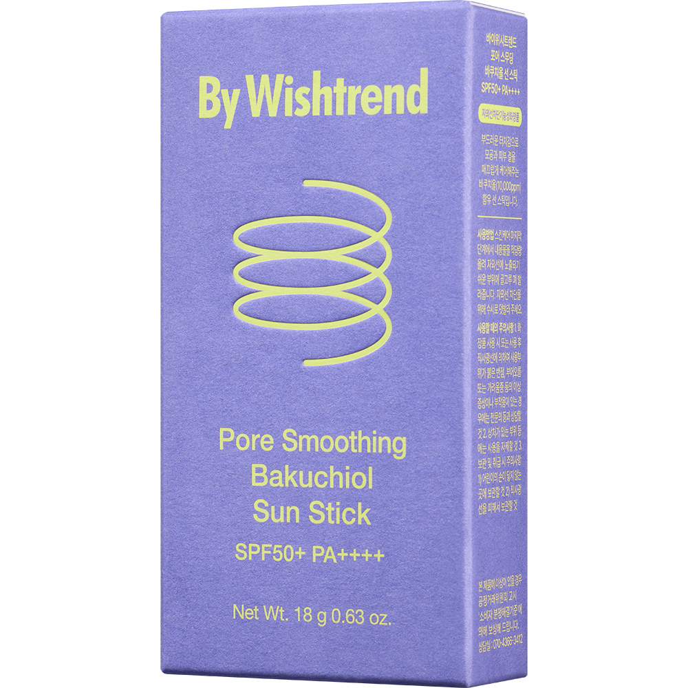 By Wishtrend Pore Smoothing Bakuchiol Sun Stick SPF50+ PA++++ 18 gr - stick pentru fata formulat cu bakuchiol si niacinamida, care contribuie la protectia pielii de razele UV si la imbunatatirea texturii pielii, Daily