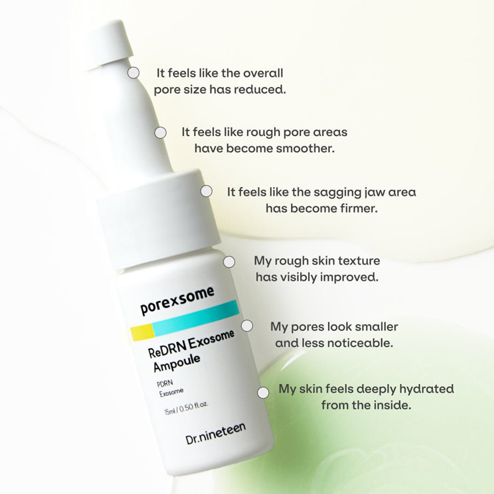 DR.NINETEEN PoreXsome ReDRN Exosome Ampoule 2x15 ml - Ser de fata formulat cu PDRN si retinol, care contribuie la ingrijirea porilor dilatati si la mentinerea fermitatii pielii