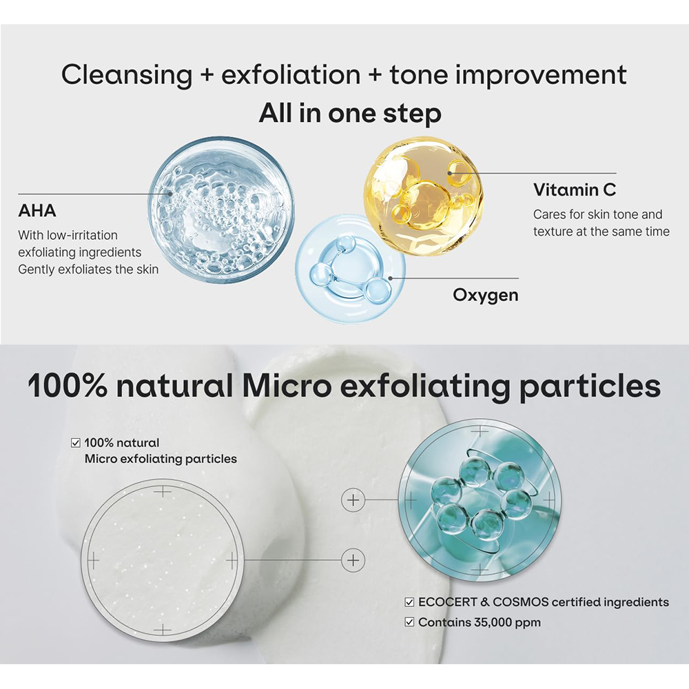 DR.NINETEEN PoreXsome VitaAHA Dual Effect Cleanser, 150 ml - Exfoliant formulat cu AHA si vitamina C, care contribuie la indepartarea celulelor moarte