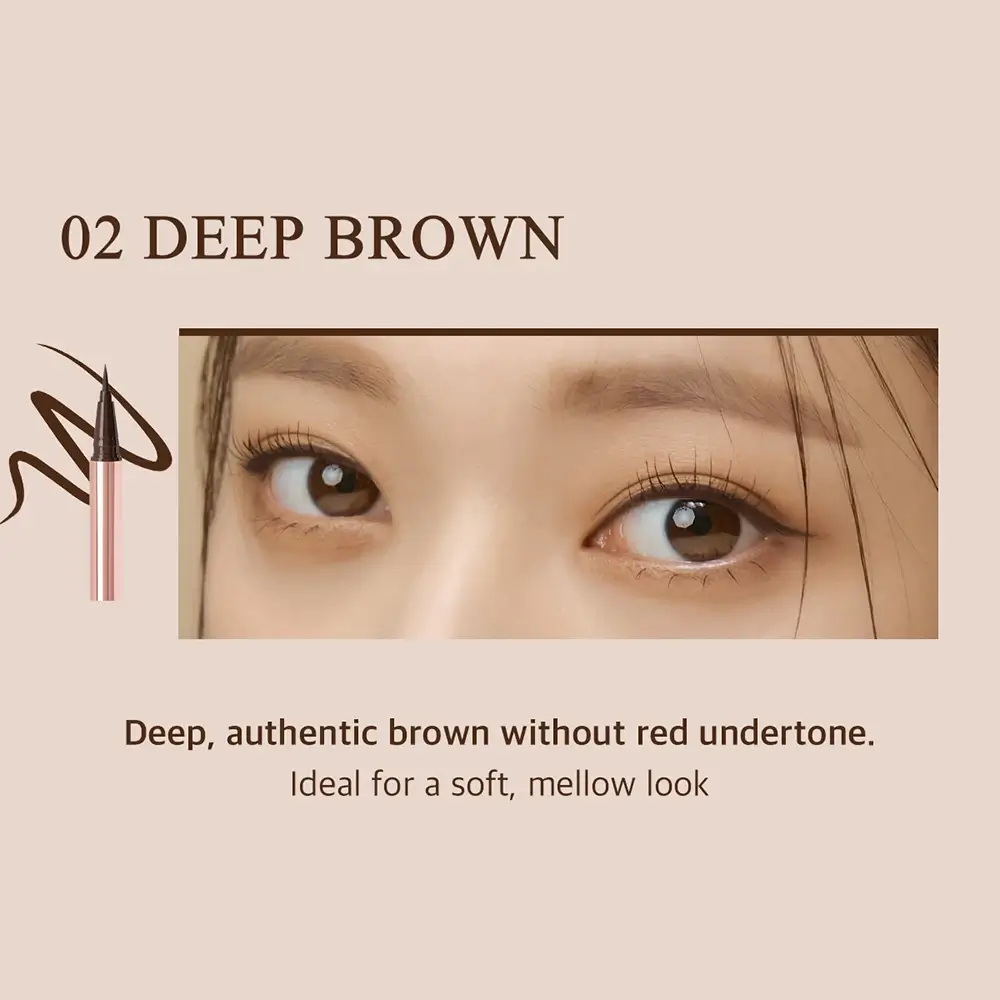 BLACK ROUGE Power Proof Tus de ochi P02 Deep Brown - Rezistent la apa si uscare rapida, 0.6g