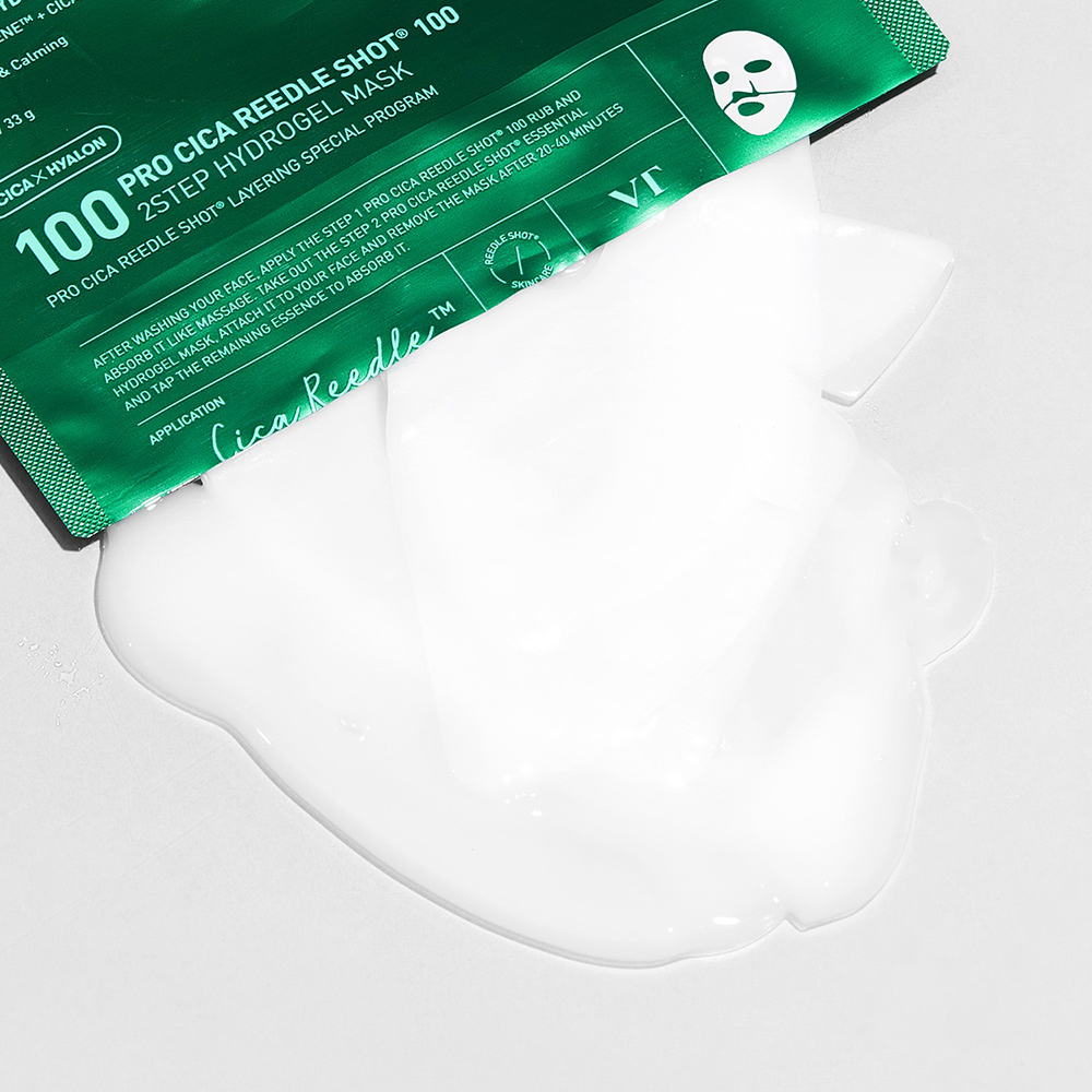 VT COSMETICS Pro Cica Reedle Shot 100 2 Step Hydrogel Mask masca de fata - hidratare si calmare, 33 gr