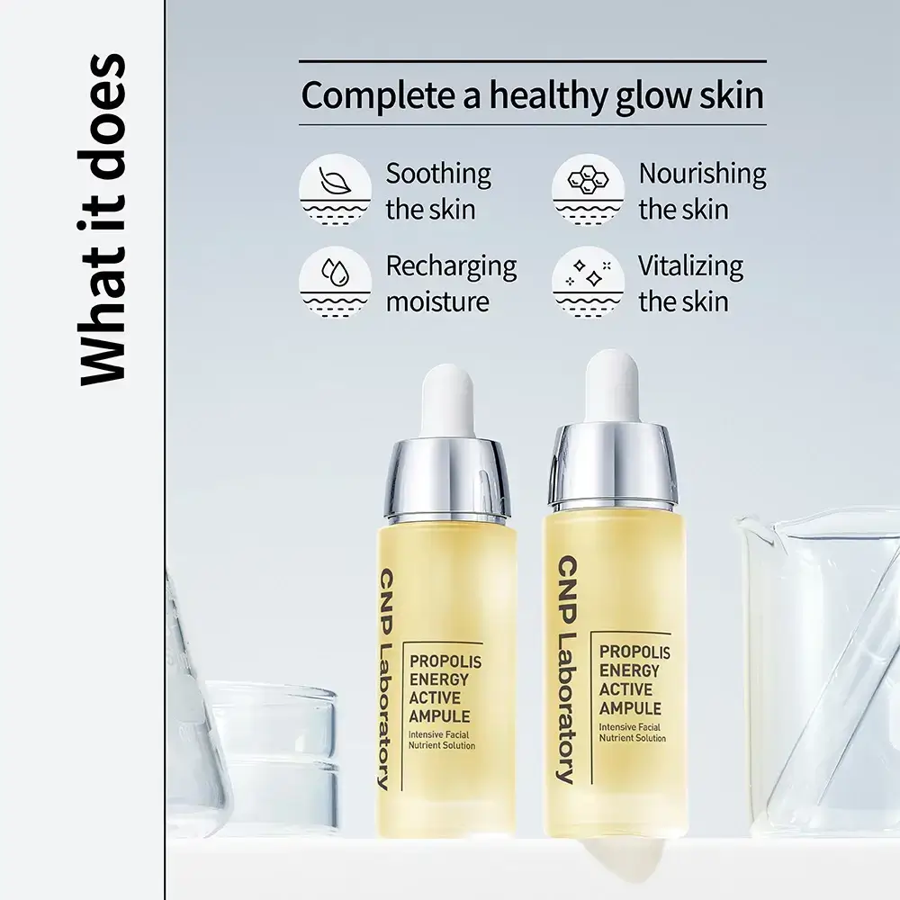 CNP Laboratory Propolis Energy Active Ser pentru fata - Hidratare intensa si luminozitate ten sensibil, 35 ml