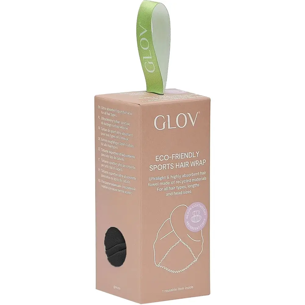 GLOV Sport Prosop pentru par Negru - uscare rapida si absorbtie eficienta, ideal pentru sala si calatorii