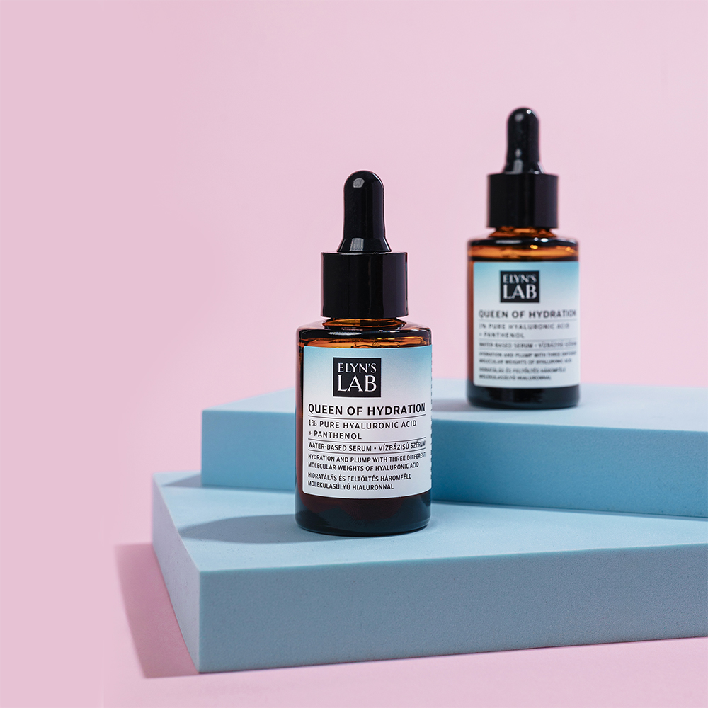 ELYN'S LAB Queen of Hydration 1% hyaluronic acid + Panthenol - ser de fata formulat cu acid hialuronic si pantenol, care contribuie la hidratarea pielii uscate si deshidratate si la metinerea confortului cutanat - 30 ml