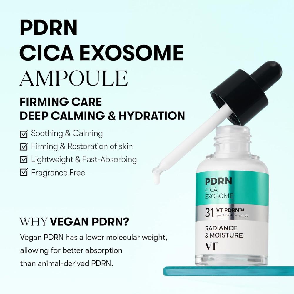 VT COSMETICS PDRN Cica Exosome R5 Firming Ampoule Ser de fata - hidratare si calmare, 30 ml