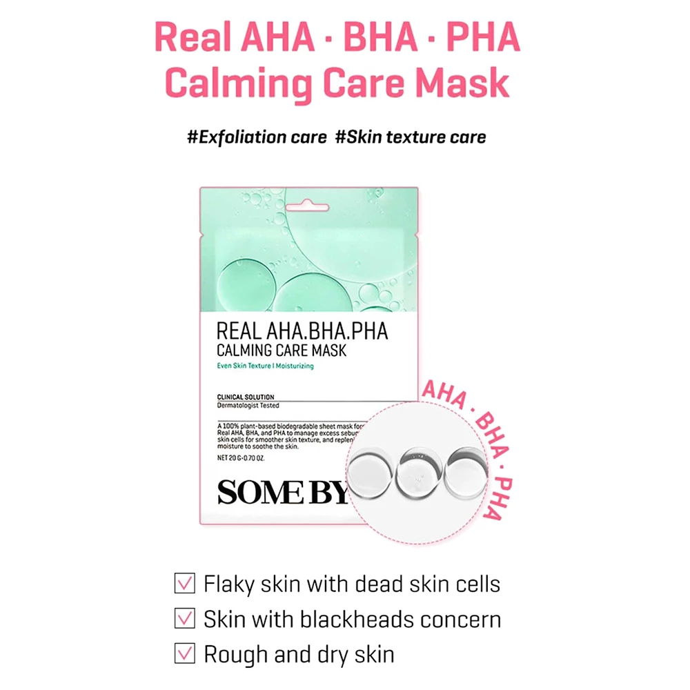 SOME BY MI Real AHA-BHA-PHA Calming Care Mask masca de fata - hidratare si calmare, 20 gr