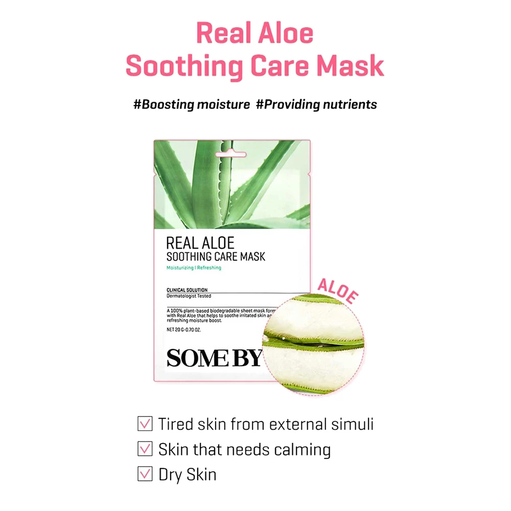 SOME BY MI Real Aloe Soothing Care Mask masca de fata - calmare si hidratare, 20 gr
