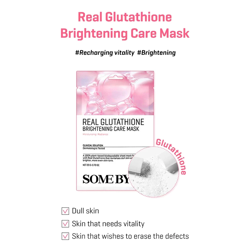 SOME BY MI Real Glutathione Brightening Care Mask Masca de fata - luminozitate si hidratare, 20 gr