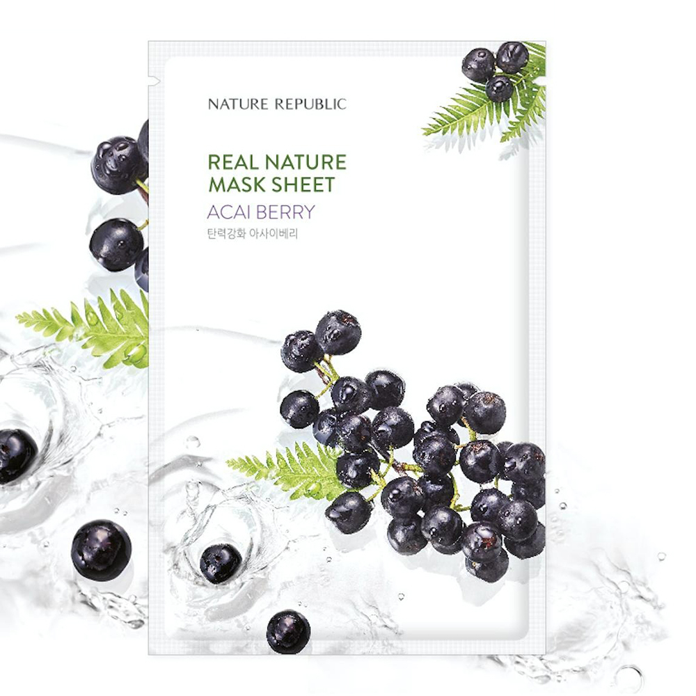 Real Nature Acai Berry Mask Sheet Masca de fata revitalizanta 23 gr