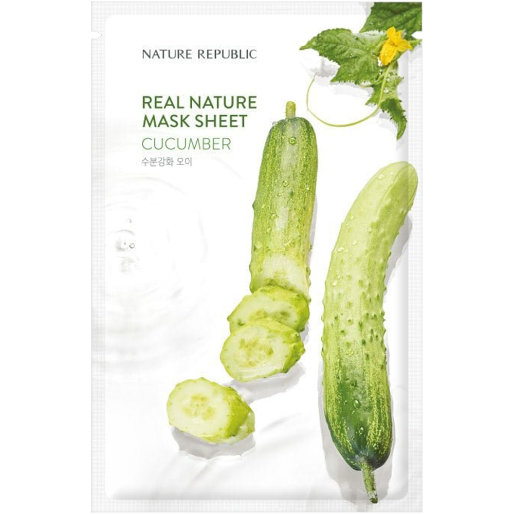 Nature Republic Real Nature – Mască de Față cu Extract de Castravete pentru Hidratare și Răcorire, 23 gr