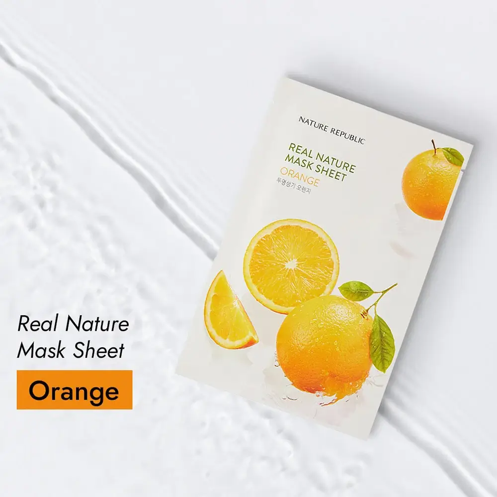 NATURE REPUBLIC Real Nature Masca de fata cu Portocala - Luminozitate si Fermitate, 23 gr