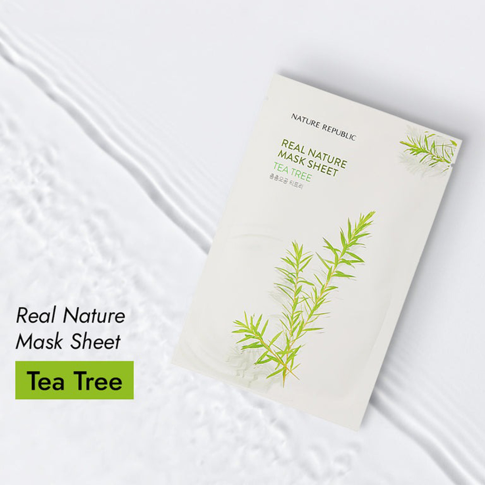 Nature Republic Real Nature Tea Tree Mask Sheet – Mască Purificatoare cu Arbore de Ceai (23 g)