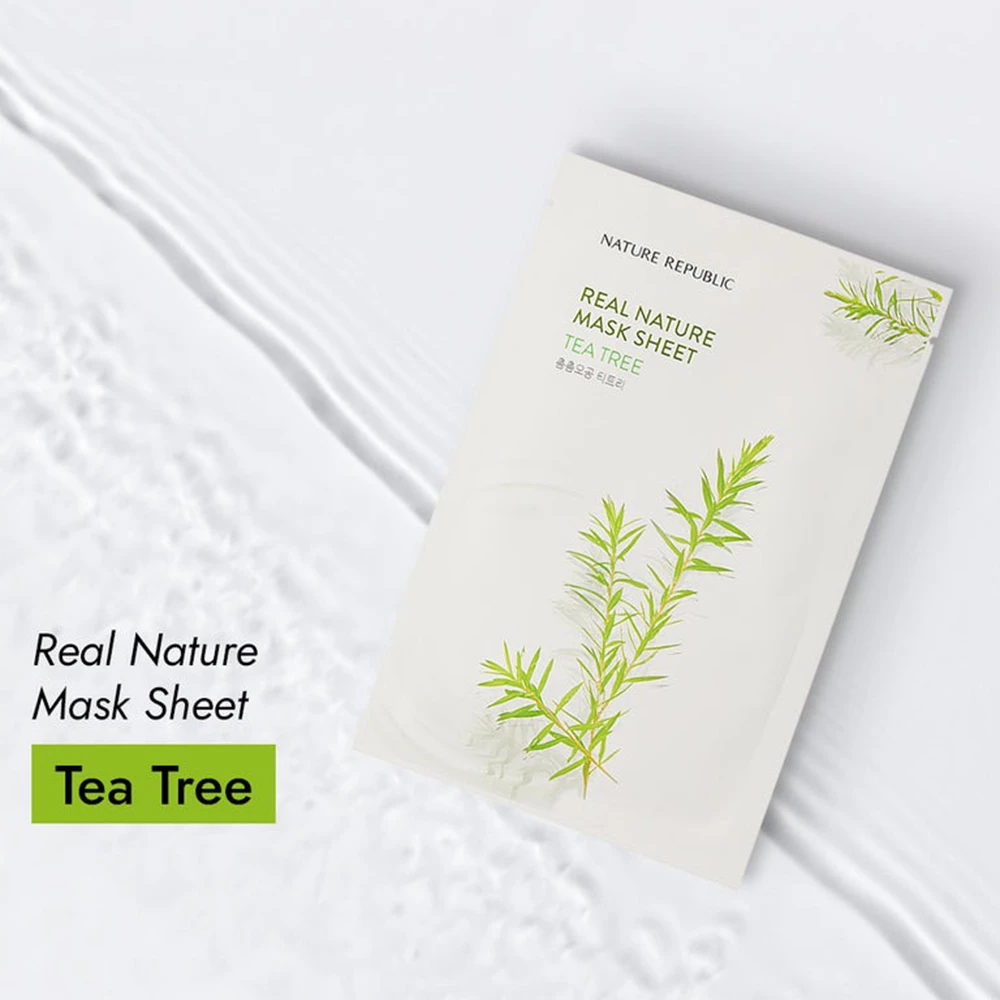 NATURE REPUBLIC Real Nature Masca de fata cu arbore de ceai - Purifiere si control sebum, 23 gr