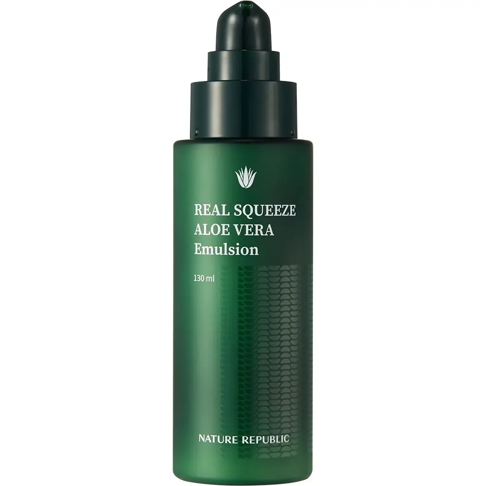 NATURE REPUBLIC Real Squeeze Emulsie Hidratanta cu Aloe Vera - Calmanta si Regeneranta pentru Hidratare si Stralucire, 130 ml