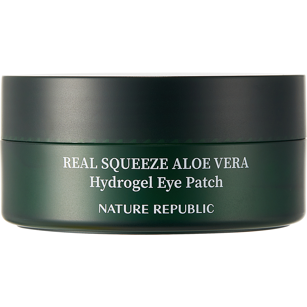 Nature Republic Real Squeeze Aloe Vera Hydrogel Eye Patch – Benzi pentru ochi ultra-hidratante cu extract de aloe vera, 60 buc