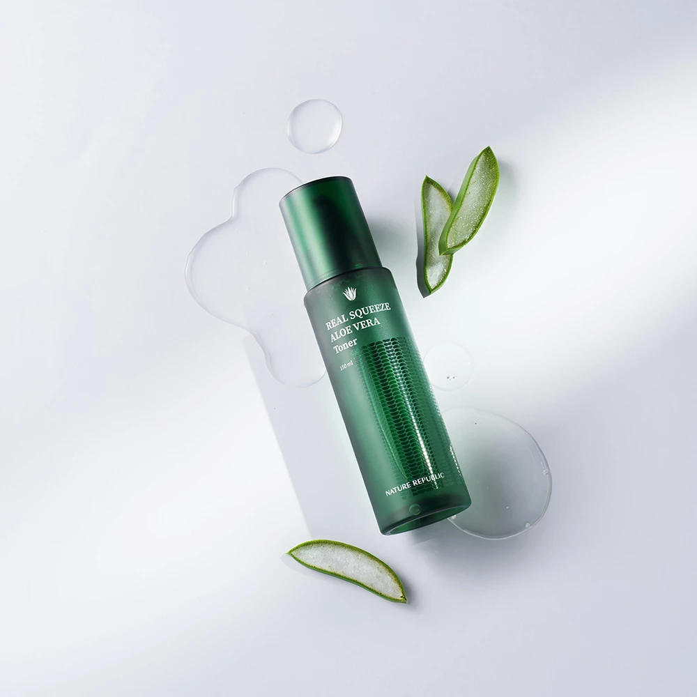 NATURE REPUBLIC Real Squeeze Toner facial cu Aloe Vera - calmant, hidratare intensa si luminozitate, 150 ml