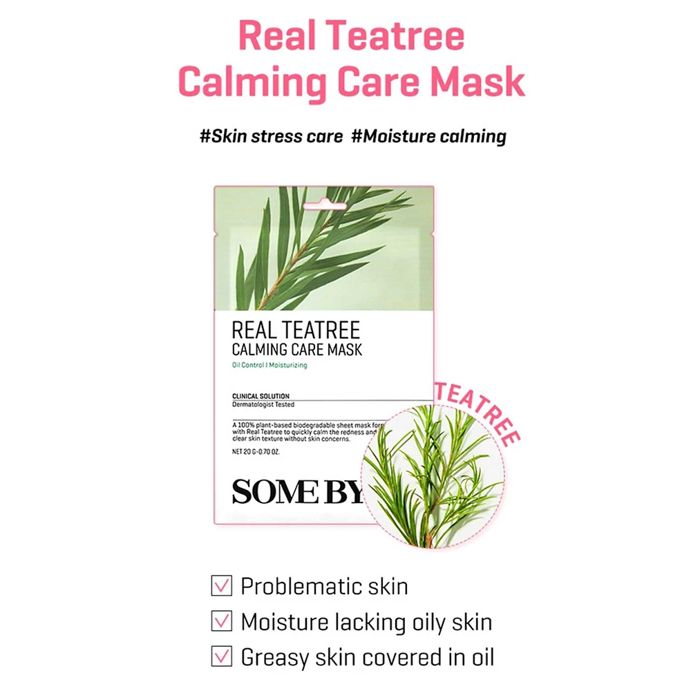 SOME BY MI Real Teatree Calming Care Mask masca de fata - calmare si hidratare, 20 gr