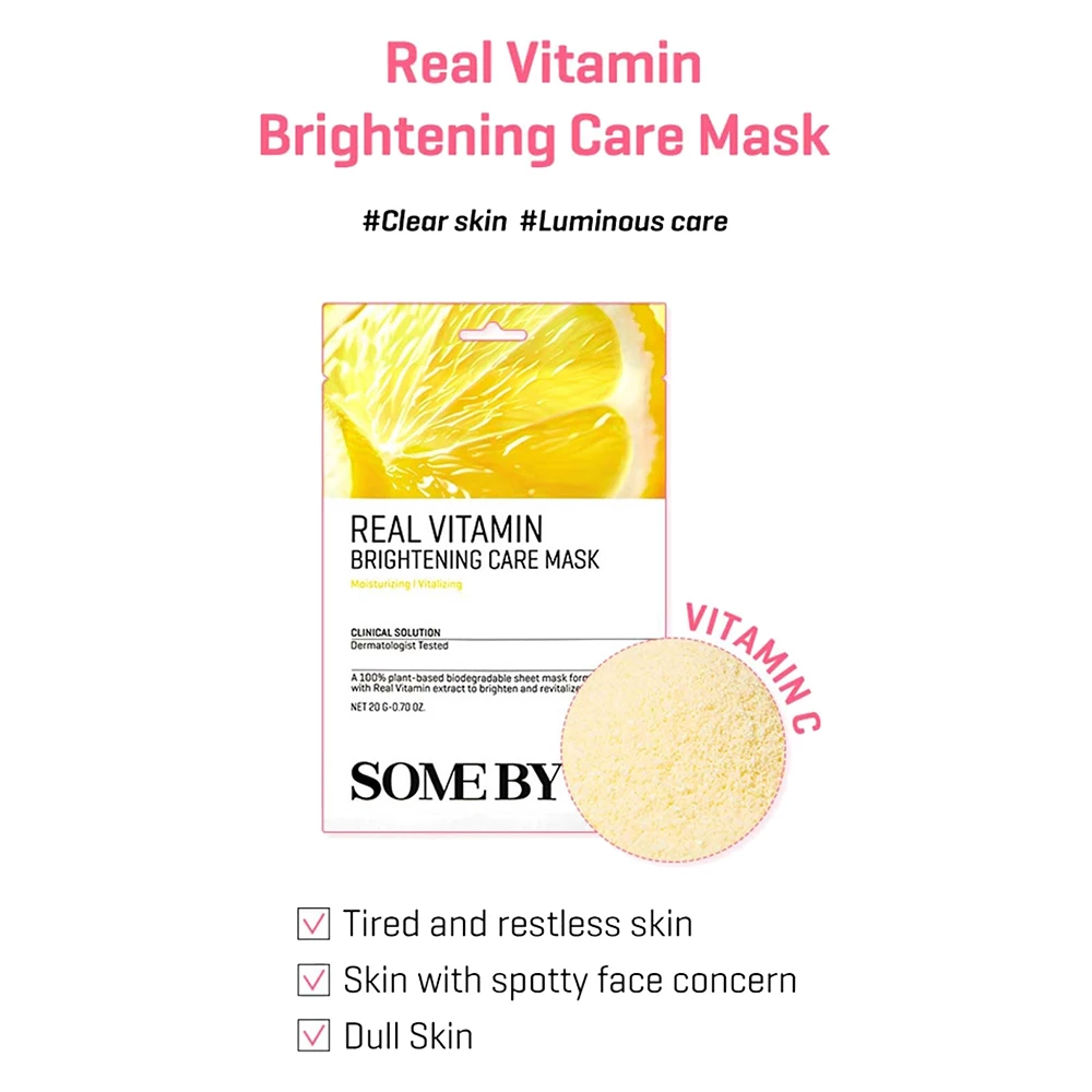 SOME BY MI Real Vitamin Brightening Care Mask masca de fata - luminozitate si vitalitate, 20 gr