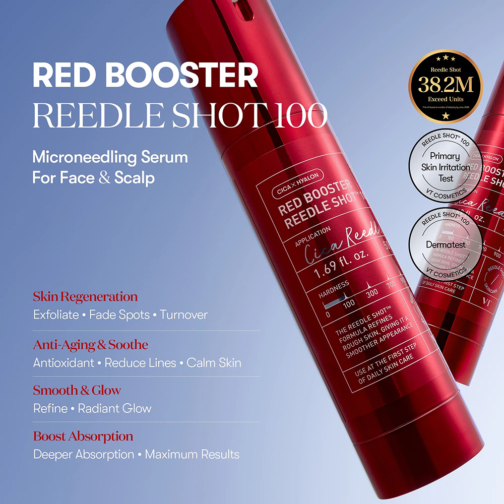 VT COSMETICS Red Booster Reedle Shot 100 ser - hidratare si luminozitate, 50 ml