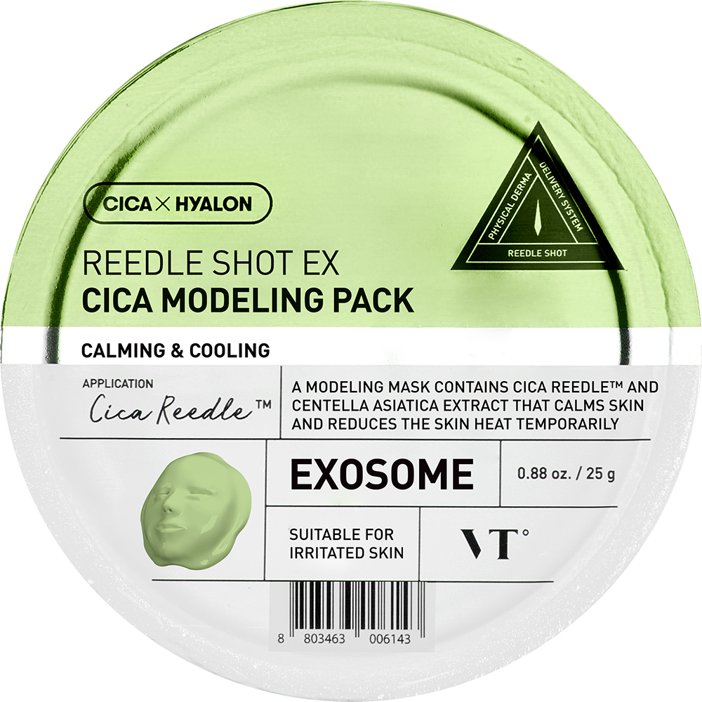 VT COSMETICS Reedle Shot Ex Cica Modeling Pack Masca de fata cu exozomi - calmare si hidratare, 25 gr