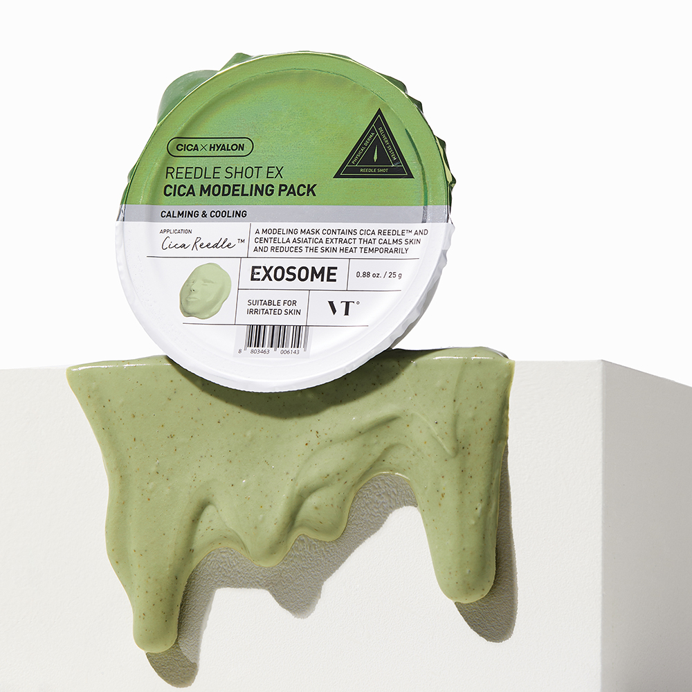 VT COSMETICS Reedle Shot Ex Cica Modeling Pack Masca de fata cu exozomi - calmare si hidratare, 25 gr