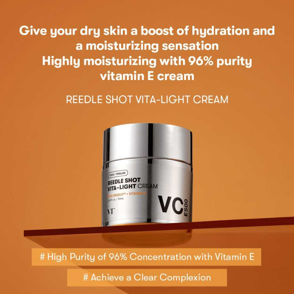 VT Cosmetics Reedle Shot Vita-Light Cream – Cremă de Față, 50 ml | Strălucire și Revitalizare