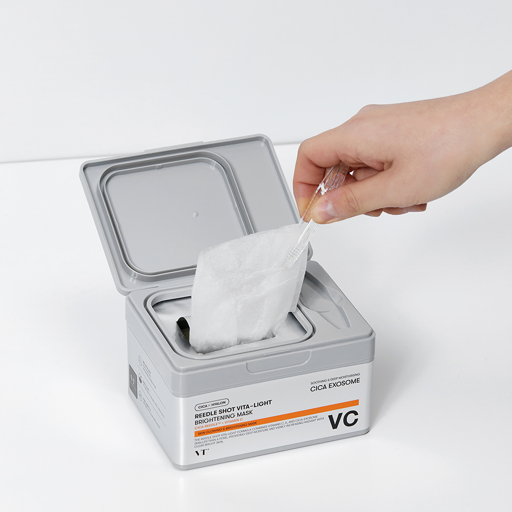 VT COSMETICS Reedle Shot Vita-Light Mask masti de fata - luminozitate si hidratare, 30 buc