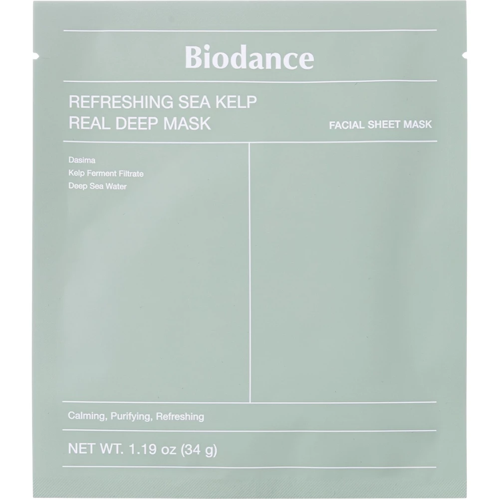 BIODANCE Refreshing Sea Kelp Real Deep Mask Sheet masca de fata - calmare si hidratare si controlul sebumului, 34 gr